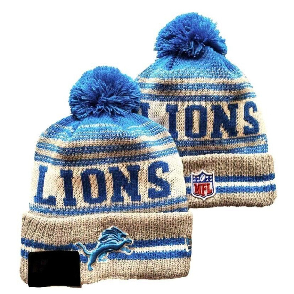 Detroit Lions NFL Knit Winter Hat Beanie On Field Sideline Fleece